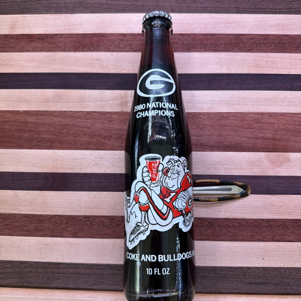 1980 UGA GEORGIA BULLDOGS NATIONAL CHAMPIONS COKE BOTTLE - NEW AND UNOPENED